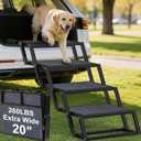 URPOWER Dog Stairs for Large Dogs Extra Wide 20" with 5 - Step Dog Ramp Steps for Car High Bed Foldable Pet Stairs with Detachable Non Slip Surface Car Ramps for SUV Truck Supports up to 260 Lbs