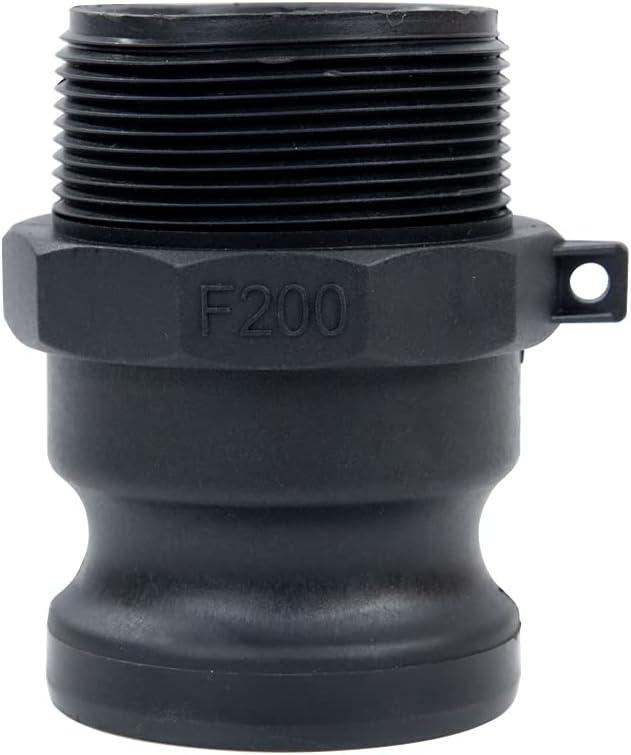 1 PC Camlock Fittings Poly Standard Type F Camlock Couplings, 2" Male Adapter x 2" Male Thread 2 inch Camlock Fittings Polypropylene Cam Groove Fitting