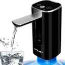 Water Dispenser for 5 Gallon Bottle with Digital Display, 4 Dispense Modes, Portable USB Charging Electric Water Pump, Foldable Spout, Food-Grade Water Jug Pump for Home, Office, RV, Campin(Black)