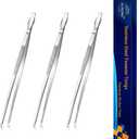 JETKONG Serving Tweezer Tongs 9-Inch Cooking Tweezers Kitchen Tweezers, Set of 3 (9 9 9 Inch, Silver)
