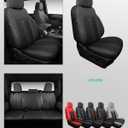 For Chevy Silverado & GMC Sierra Leather Seat Covers, Crew Cab 1500 2019-2026, 2500HD 3500HD 2020-2026, Custom Fit Truck Seat Cover Full Set, Black (W/O Rear Cupholder/Seatback Storage)