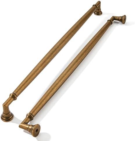 khtumeware 5 Pack 12 Inch(305mm) Antique Brass Cabinet Pulls Heavy Duty Solid Vintage Brass Cabinet Handles Kitchen Antique Bronze Cabinet Hardware for Cupboard Drawer Handles