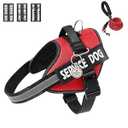 VOOPET Service Dog Vest Harness+ ID Tag and Leash Set+6 Patches, No Pull&Adjustable Reflective Dog Harness for Training, Suitable for XL Dogs.