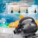 Electric Air Pumps for Inflatables Air Mattress Gymnastics Track Mat Quick Fill Inflator/Deflator for Pool Floats Dock Raft,4 Nozzles, 110-120V AC (400W)