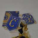 Blue and Gold Graduation Decorations 2025 with Congrats Grad Banner, Graduation Cake Topper, Backdrop, Hanging Swirls, Balloons for Class of 2025