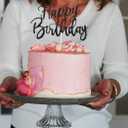 Black Birthday Cake Topper Party Decorations for Men Woman Birthday Cake Decors