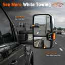 Power Folding Towing Mirror Assembly Pair, Power Heated Tow Mirror Set with Turn Signal and Amber Running Light, FIT Chevy Silverado 1500 2014-2018 2500HD 3500HD 2015-2019, FIT GMC Sierra