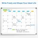 Calendar Whiteboard 60x90 cm Monthly Planner Dry Erase Magnetic
Double Sided, Wall Mount, Aluminum Frame, Complete Kit, Office Home School, Schedule Organizer, Planning Board Display