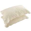 BOSOWOS Quilted Pillow Shams Set of 2, Decorative Microfiber Standard Size Bed Pillow Shams, Soft Breathable Pillow Covers with Envelope Closure (Light Yellow, 20 x 26 Inch)