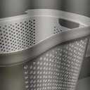 Mind Reader 60L Slim Laundry Hamper, Clothes Basket, Lid, Ventilated, Plastic, Set of 2, White