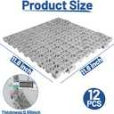 12PCS Drainage Interlocking Floor Tiles 11.8" x 11.8", Modular Interlocking Cushion Soft PVC Floor Non-Slip Splicing Waterproof Mat for Pool, Shower, Patio, Balcony, Bathroom, Kitchen, YardGrey