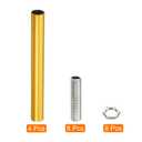 MECCANIXITY Threaded Extension Rod, 3.94" Lamp Pipe with Connector Light Fixture for Pendant Light Island Lighting Chandeliers Stems, Gold Tone 4 Set