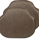 Klear Vu Gripper Omega Non-Slip Windsor Chair Cushions with Skid-Proof Seat Pad for Dining Room, Kitchen, and Office Use, 16x15 Inches, 2 Count (Pack of 1), Chestnut