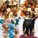 180Pcs Hair Beads for Braids Large Hole African Hair Bead for Women for Large Braids 14mm Jumbo Pony Beads for Braiding Jewelry Making Macrame Crafts Assorted Colors Beading Supplies