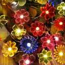 Fairy Lights Decorative Flower Lamp -Waterproof Battery Operated String Lights 7ft 20LED Indoor Outdoor- Floral Décor Flower String Lights Garden Wreath Fence Bathroom Office Home Decor