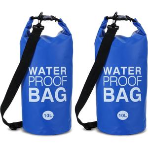 Dry Bag, 10L Waterproof PVC Bag with Roll Top Design, Protective for Phone & Essentials, Blue, for Kayaking, Boating, Beach & Camping