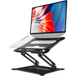 Urmust Laptop Notebook Stand Holder Adjustable Laptop Stand Portable Computer Riser Compatible with MacBook Air Pro HP Dell XPS Lenovo All Laptops 10-15.6"(Black)