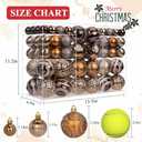 100ct Christmas Ball Ornaments Set, Bronze Copper Brown Dark Gold Xmas Tree Decorations, Shatterproof Decorative Hanging Balls with Brass-Tone Metallic Finish for Party Holiday Home Decor