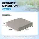 18.5 x 16 Inch Sunbrella Outdoor Chair Cushions with Tie Straps, Set of 4 Thick Water Repellent Rectangle Patio Chair Pads for Garden Lawn Patio Furniture, Specrtum Pebble