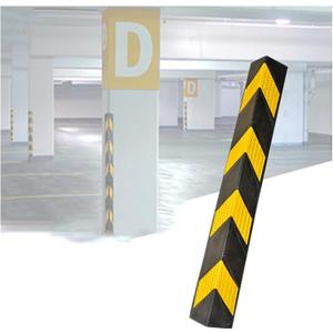 XPLKQXE Reflective Rubber Wall Corner Guard, Rubber Wall Protector Corner Protector, for Parking Protection Car Corner Guardrail Post (Color : Black+Yellow, Size : 2pcs)