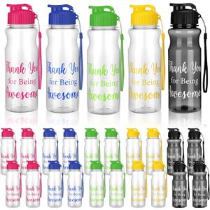 Gerrii 15 Pcs Thank You Water Bottles Bulk Employee Appreciation Gifts for Coworkers 20.3 oz Thank You for Being Awesome Water Bottles for OT Month Nurse Week