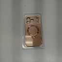 360 Spin CD Stand for iPhone 17 Pro Case Compatible with Magsafe Ring [Never Yellow][DIY Glitter Cardstock] Camera Protection Plating Clear Cute Phone Case for Women Girls 6.3'', Desert Titanium