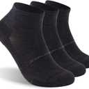 No Show Athletic Socks, ZEALWOOD 3 Pairs Merino Wool Ultra-Light Running Tennis Golf Socks for Men Women (Black)