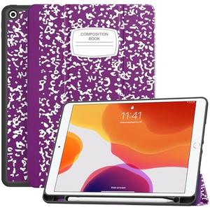 Amazon.com: Soke Case for iPad 9th Generation 2021/8th Gen 2020/7th Gen 2019 with Pencil Holder - Premium Shockproof Case with Soft TPU Back Cover & Auto Sleep/Wake for iPad 10.2 Inch, B-Book Violet : Electronics