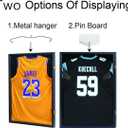 IHEIPYE Jersey Frame Display Case Shadow Box - Lockable with UV Protection Acrylic and Hanger for Baseball, Basketball, Football, Soccer, Hockey 2XL Sport Shirt and Uniform - Black