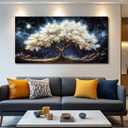 Canvas Wall Art for Living Room Large Wall Decor for Office Bedroom Decorations Glowing Tree of Life Night Sky Landscape Pictures Artwork Room Wall Mural Aesthetic Home Decor 30x60 in