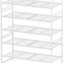 Simple Shoe Rack, 5 Tier Heavy Duty Metal Shoe Shelf 27 Inch Wide, White