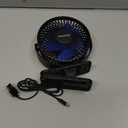 Gaiatop Portable Clip on Fan Battery Operated, Small Powerful 3 Speed Quiet 360 Rotate, USB Rechargeable Mini Personal Cooling Fan for Desk Table Home Office Stroller Camping Women Gifts Black Blue