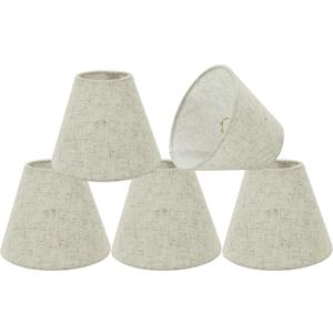 Aspen Creative 32039-5A, Empire Clip-On Chandelier Lamp Shade, Off-White, 3" Top x 6" Bottom x 5" Slant Height, Set of 5