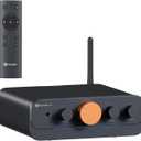 Fosi Audio HT4S Bluetooth Amplifier for Outdoor Speakers, 4 Channel Power Amp for Home Theater, Outdoor Gathering, 4.1/5.0 Ch Stereo Home Audio Receiver, Supports AUX/Optical Input with Remote Control