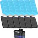 PEKTACO Replacement Cat Water Fountain Filters, 2.2L/74oz Automatic Pet Water Fountain Replacement Filters and Sponges (Pack of 3)