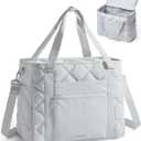 BAGSMART 38L Travel Duffle Bag, Weekender Overnight Hospital Bag for Women Labor Delivery, Carry-On Personal Item Large Tote (Light Grey)