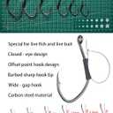 7 x Premium Live Bait Hooks for Large Fish  High-Strength Carbon Steel, Unique Live Bait Lock Design, Corrosion-Resistant, Perfect for Saltwater & Freshwater Fishing. (small)