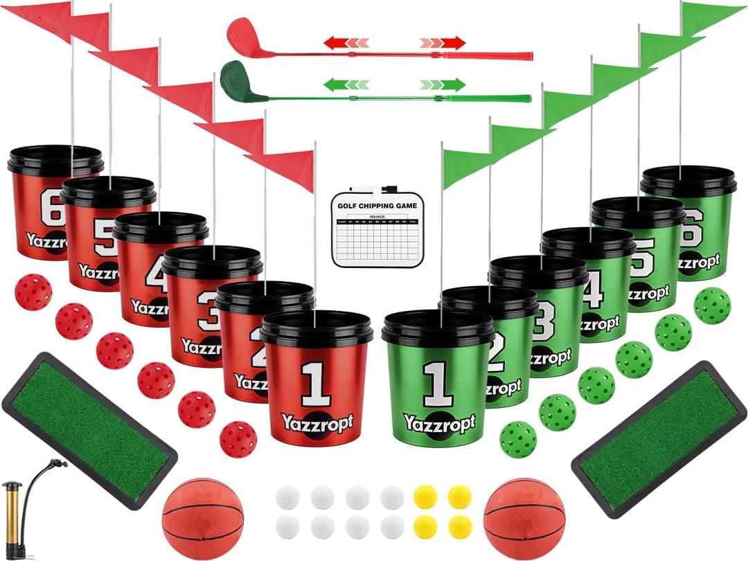 Giant 3-in-1 Outdoor Backyard Party Game Set Bucket Golf, Yard Pong Basketball & Toss Games Large Outdoor/Indoor Lawn Games for Adults & Families, Beach & Camping