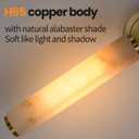Modern Brass Alabaster Wall Sconces Sets of Two,Handmade Modern Vanity Wall Sconce,Bathroom Living Room Bedroom Wall Lamps,Bedside,Hallway,Corridor,Stairs Wall Lights（Bulb Included）（2 Pack）