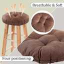 Bar Stool Covers Set of 4, Stool Covers Round with Elastic Band Pad, Soft Stool Seat Covers, Nonslip and Washable, 12 Inch, Brown