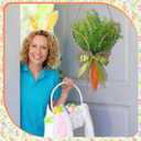 Cinnvoice Easter Wreath for Front Door Carrot Bunny Door Decoration Spring Carrot Rabbit Ear Wreath Happy Easter Hanging Wall Sign Decoration for Porch Wall Home Indoor Outdoor Holiday Decor