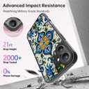 FUNMIKO for iPhone 16 Case Wireless Charging & Military-Grade Protection - Trendy Floral Design for Women Girls, Matte Non-Slip Phone Cover with Shockproof Corners - Exquisite Motif