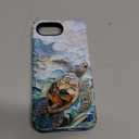 for iPhone 16e Stained Glass Phone Case 6.1", Aesthetic Blue and Green Turtle Ocean Sea Case Cute Pattern Print Design Cover Anti-Scratch Glossy Prevention Funda for Woman Girls Men