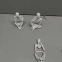 Thinker Statue Gold Decor Abstract Art Sculpture, Golden Resin Collectible Figurines for Home Living Room Office Shelf Decoration, Great Gifts Ideas (White)