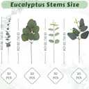 Eucalyptus Leaves Stems 100 PCS, 4 Kinds Mixed Artificial Greenery Stems for Wedding Decor Vase Floral Arrangement Centerpiece