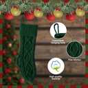 Christmas Stockings Cable Knit Stocking Christmas Decorations Goodie Bags Gift Fireplace Xmas Tree Stocking Ornaments for Holiday Family Friends (Green, Length 18",Pack of 1)