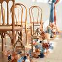 Ling's moment 6Pack 2ft Artificial Flowers Garland Orange & Navy Blue Lantern Flower Centerpieces Wedding Aisle Chair Flowers Arch Floral for Signs Table Window Cake Decorationnot including lanterns