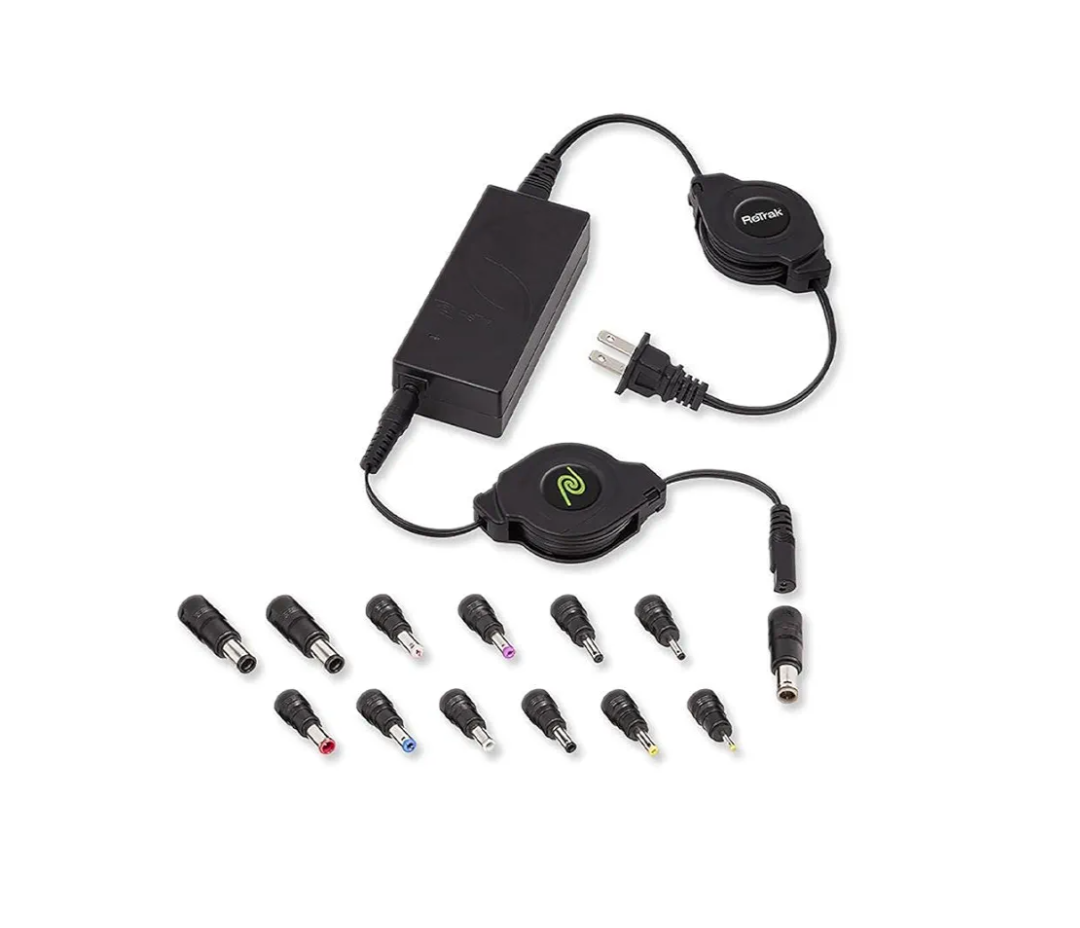 ReTrak 65W Universal AC Laptop Charger, ReTrak Laptop Charger with 13 Adapter Tips, Retractable Universale Laptop Power Adapter Charger, Ultrabook/Notebook/Netbook Wall Charger, ETCHGNBUNN2