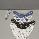 Dodo Babies Bandana Drool Bib Set Baby Essentials - 7Piece Set Blue/Black/White - 4 Bibs, 2 Binky Clips & Pacifier Case - Cotton w/Polyester Lining & Adjustable Snaps 3-24 Months(Pack)