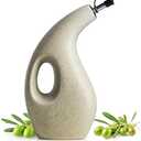 Miamolo Olive Oil Dispenser Bottle for Kitchen with Spout, Ceramic Cooking Oil Dispenser for Vinegar Coffee Syrups & Other Liquids, 23oz
